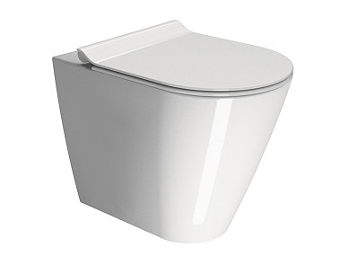 KUBE'X 55x36/F унитаз приставной - смыв безободковый водоворотный Swirlflush - глазурь белая глянцев