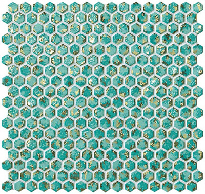 Dwell Turquoise Hexagon Gold (30X30 ) ..