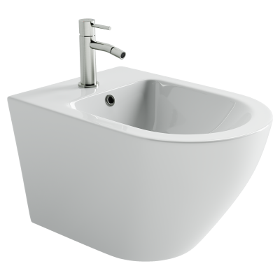 Биде подвесное Ceramicanova Whirl с крепежом для скрытого монтажа белый CN11008