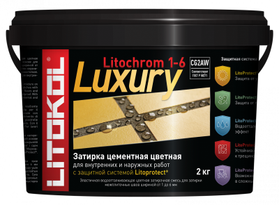 LITOCHROM 1 -6 LUXURY Затирка влагостойкая для  швов шириной от 1 до 6 мм. C.470 черный