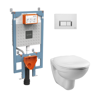 L-Box Normus унитаз подвесной +инсталляция+кнопка хром, сиденье микролифт