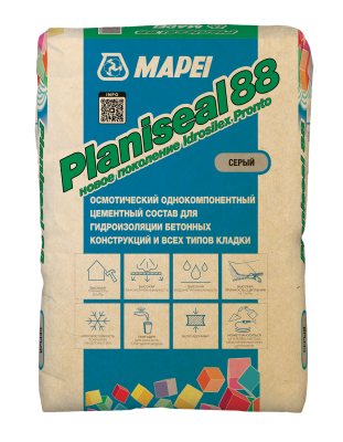 PLANISEAL 88, TM MAPEI, (25кг), (Россия), Сухая смесь гидроизоляционная на цементной основе класса W