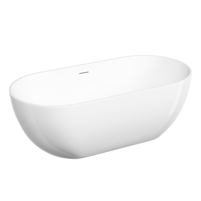 Акриловая ванна Sancos Leaf 1700x800x580, отдельностоящая, овальная, с каркасом, со сливом-переливом