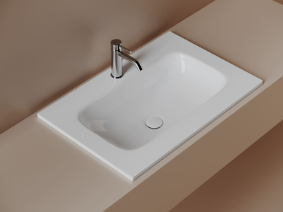 Раковина накладная мебельная CERAMICANOVA Grace прямоугольная 710x457x137 мм, с отверстием под смеси