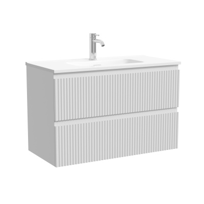 Тумба подвесная SANCOS Snob R 790х390х500, c двумя ящиками оснащенными доводчиками, Bianco, арт.SNR8
