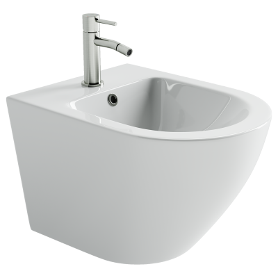 Биде подвесное Ceramicanova Alba с крепежом для скрытого монтажа белый CN11006