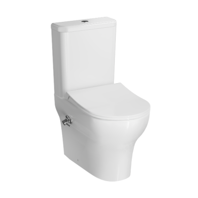 Комплект: пристенный унитаз Zentrum 60 см + тонкое сиденье мкр-т с функцией биде и встроенным смесит ..